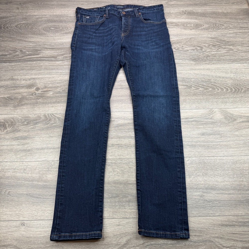 Scotch & Soda Jeans Men 33x31 Blue Ralston Button Fly Skinny Dark Wash 5 Pocket